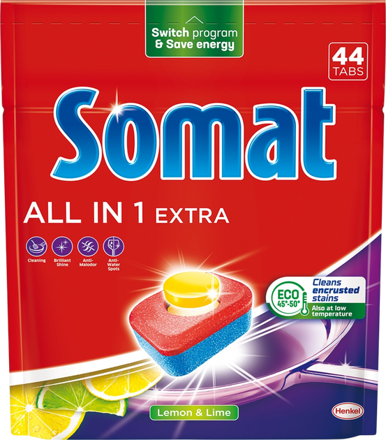 Tabletki do zmywarki Somat All in 1 Extra Lemon & Lime 44 szt (9000101809251) - obraz 1