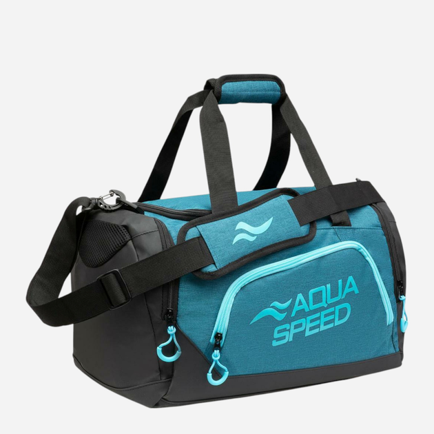 Сумка тканинна Aqua Speed Duffel bag S 61634 141-24 Чорний/Бірюзовий (5905718616343)