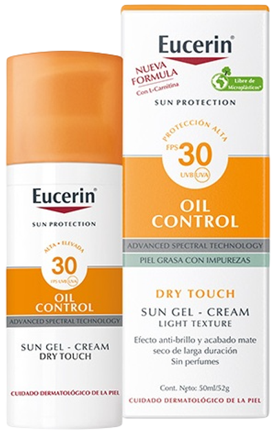 Krem-żel przeciwsłoneczny dla skóry tłustej ze skłonnością do trądziku Eucerin Sun Gel Creme Oil Control Dry Touch SPF30 50 ml (4005800120282) - obraz 1