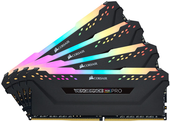 Pamięć RAM Corsair DDR4-3600 32768MB PC4-28800 (Kit of 4x8192) Vengeance RGB Pro Black (CMW32GX4M4C3600C18) - obraz 1