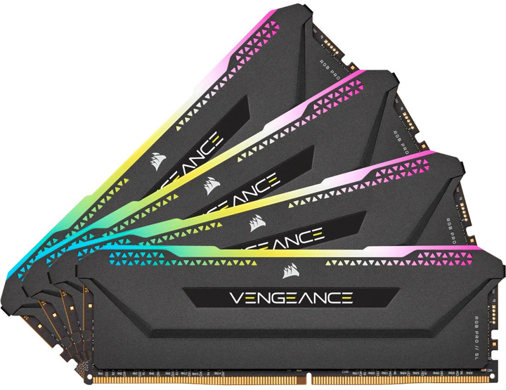 Pamięć RAM Corsair DDR4-3200 131072MB PC4-25600 (Kit of 4x32768) Vengeance RGB PRO SL Black (CMH128GX4M4E3200C16) - obraz 2