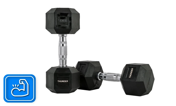 Гантель шестигранний THUNDER 10 кг - Фото 5 Гантель шестигранний THUNDER 10 кг - зображення 5