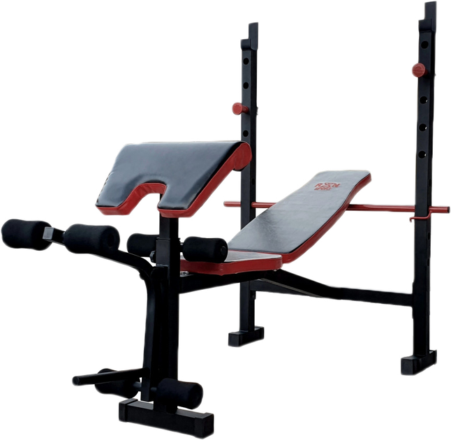 Лавка для жиму RN-Sport ReadMeBlack + 4 грифи, 100 кг дисків (RMB-100) - зображення 3