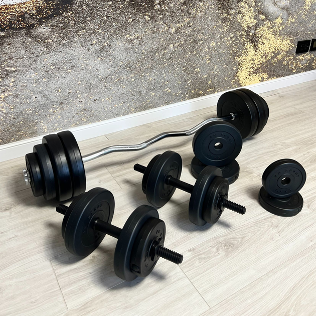 Лавка для жиму RN-Sport ReadMeBlack + 4 грифи, 100 кг дисків (RMB-100) - зображення 18