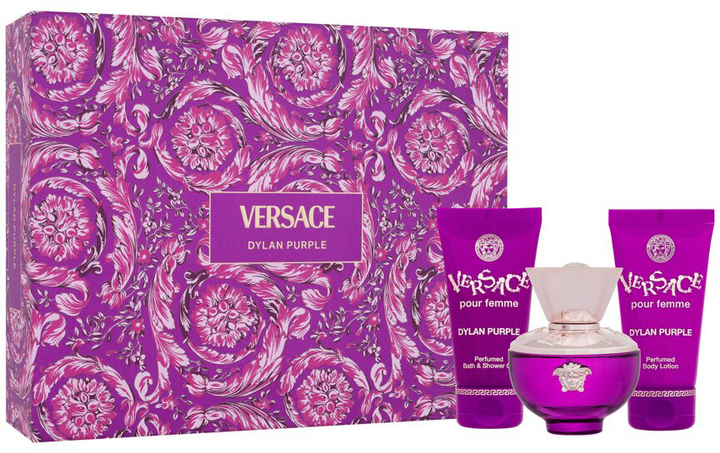 Zestaw damski Versace Dylan Purple Woda perfumowana 50 ml + Balsam do ciała 50 ml + Żel pod prysznic 50 ml (8011003889136) - obraz 1