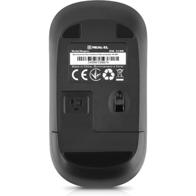 Мышка REAL-EL RM-313W Wireless Black (EL123200042) - изображение 2