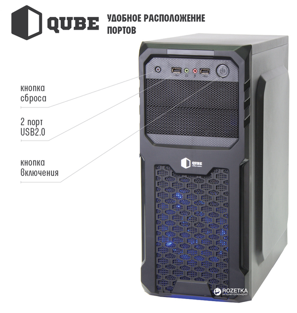 Корпус QUBE QB27A Black (QB27A_MBNU2) - зображення 2