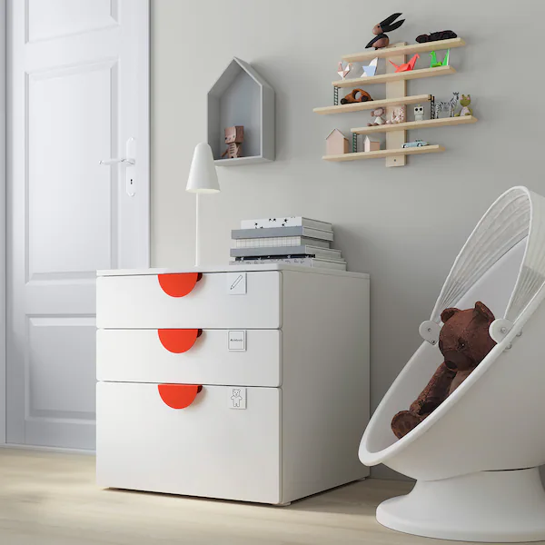 Комод SMASTAD / PLATSA на 3 шухляди IKEA 993.875.21 білий - зображення 2
