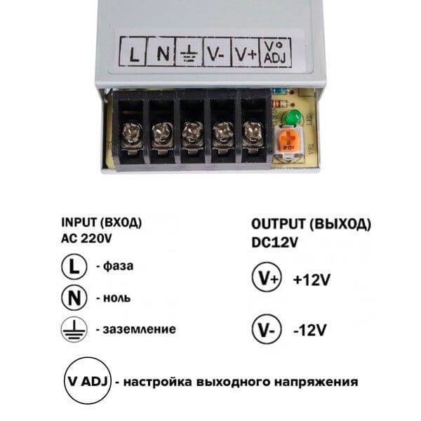 Блок питания OEM TR-25-12 12В 25Вт 2.1A IP20 - изображение 3