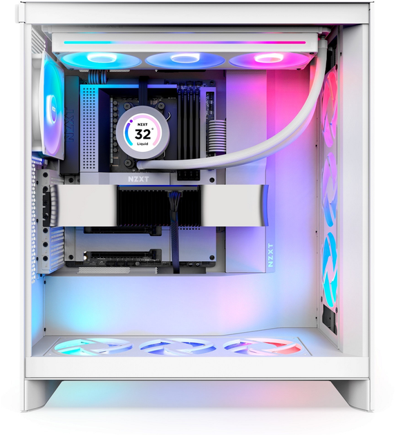 Obudowa NZXT H7 Flow RGB Matte White (CM-H72FW-R1) - obraz 4