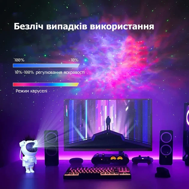 Ночник проектор звездного неба БОЛЬШОЙ Космонавт – лазерный светильник проектор астронавт с пультом и таймером " - Фото 4 Ночник проектор звездного неба БОЛЬШОЙ Космонавт – лазерный светильник проектор астронавт с пультом и таймером " - изображение 4