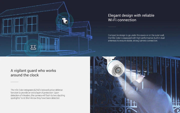 IP відеокамера Wi-Fi 2 Mп Ezviz CS-H3C (1080P, 2.8MM, COLOR) - изображение 7