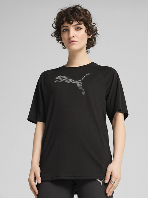 Спортивная футболка для бега женская Puma Evostripe Relaxed Tee 68504801 XS Black (4067983625084) 