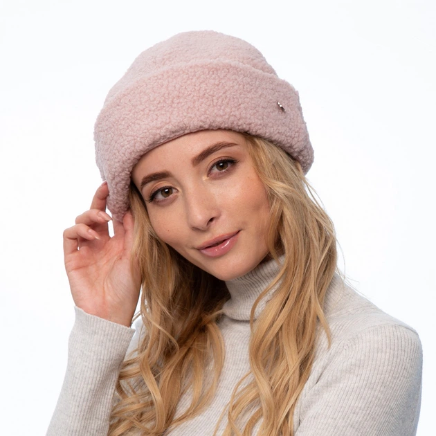 Шапка кубанка жіноча каракуль CASSIE 255-050 LuckyLOOK One Size Рожевий - зображення 2