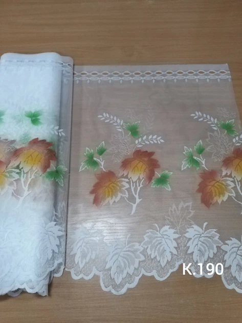 Гардина белая короткая с цветным узором выс. 65 см.(А190) - Фото 8 Гардина белая короткая с цветным узором выс. 65 см.(А190) - изображение 8