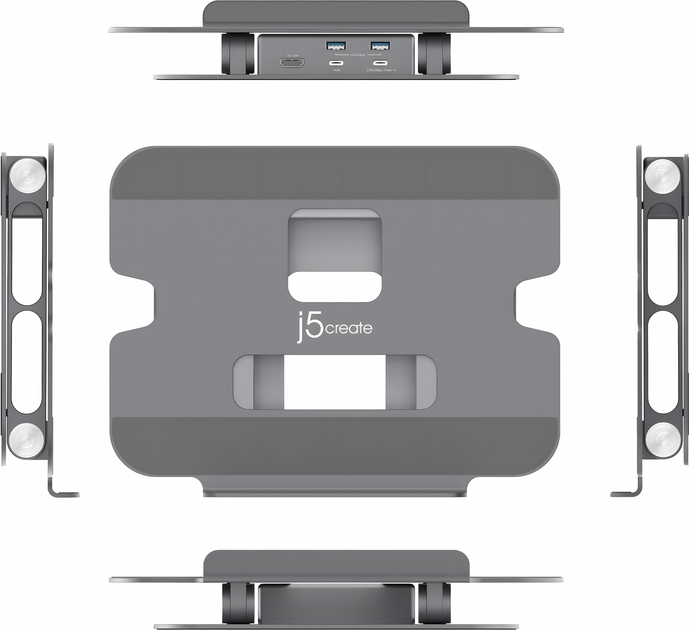 Podstawka pod laptopa J5create JTS327 Multi-Angle 4K Docking Stand Silver (JTS327-N) - obraz 3