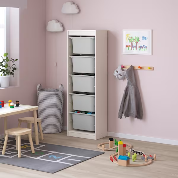 Стелаж із контейнерами TROFAST 46x30x145 см IKEA 893.294.66 сірий - Фото 3 Стелаж із контейнерами TROFAST 46x30x145 см IKEA 893.294.66 сірий - зображення 3