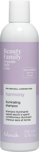 Шампунь для блеска сухих и тусклых волос NOOK BEAUTY FAMILY HARMONY VEGAN, 250 мл - Фото 1 Шампунь для блеска сухих и тусклых волос NOOK BEAUTY FAMILY HARMONY VEGAN, 250 мл - изображение 1