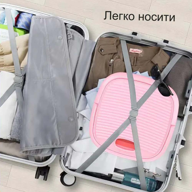 Стиральная складная машинка мини-ведро 4.2 л Maxtop BX-3 портативная мини стиралка 10W Розовый (TG-7145) - изображение 10
