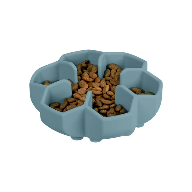 Силиконовая миска для медленного кормления доя кошек собак WAUDOG Silicone 450 мл Grey (235311) - изображение 4