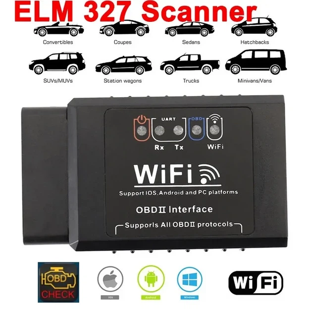 Автосканер OBD2 WIFI ELM327 V1.5 Bluetooth адаптер для диагностики авто для iPhone IOS /Android - изображение 5