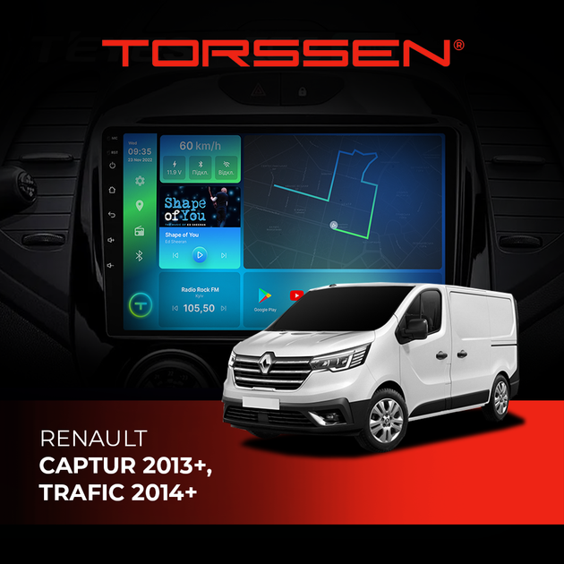 Штатная магнитола Torssen Renault Captur 2013+,Trafic 2014+ FL9 4+64Gb 4G Carplay DSP - изображение 2