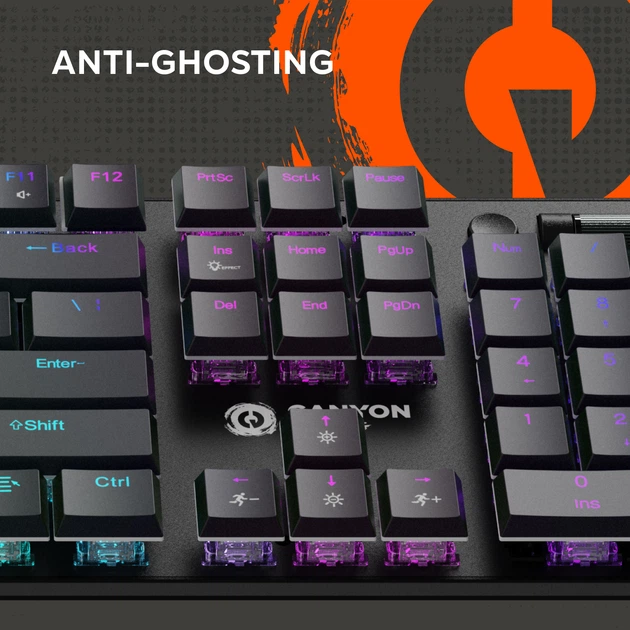 Клавиатура проводная Canyon Cometstrike GK-55 RGB ENG/UKR USB