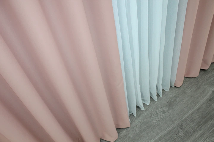 Комплект готовых штор VR-Textil Блэкаут Midnight № 1226ш Светло-пудровый 150х290 см 2 шт (33-0072) - изображение 8