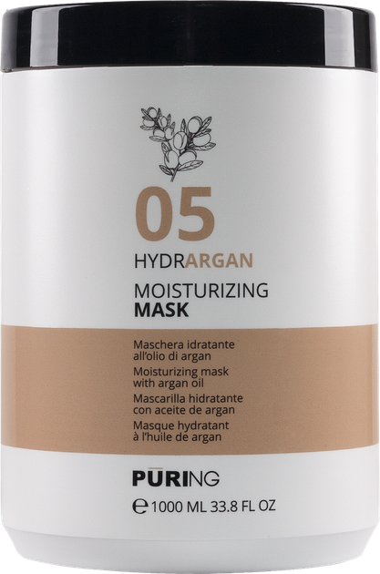 Зволожувальна маска для волосся з аргановою олією Puring 05 HYDRARGAN, 1000 мл - Фото 1 Зволожувальна маска для волосся з аргановою олією Puring 05 HYDRARGAN, 1000 мл - зображення 1