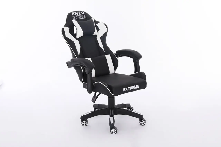 Комп'ютерне крісло Extreme ENZO 121 SERIES Чорно-білий для геймерів та роботи - изображение 4