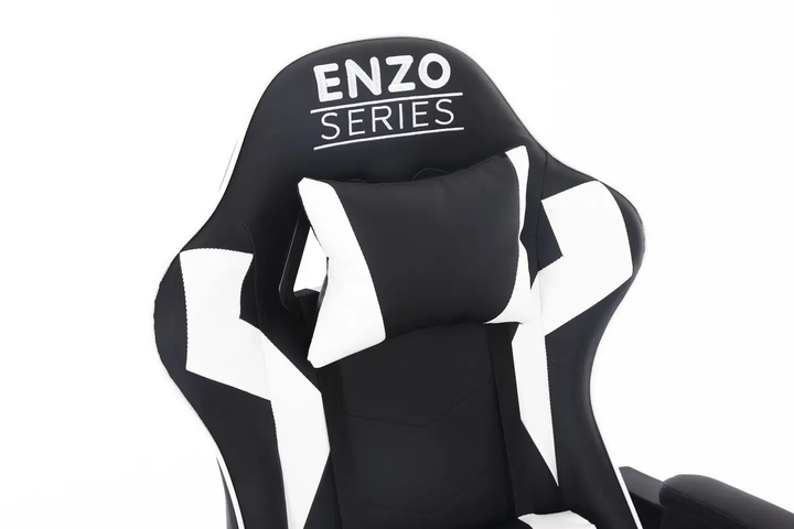 Комп'ютерне крісло Extreme ENZO 121 SERIES Чорно-білий для геймерів та роботи - изображение 6