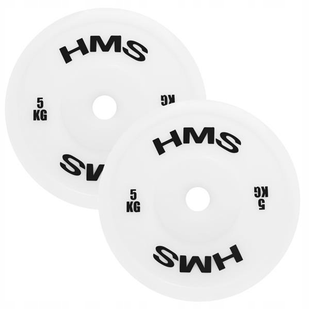 Talerz olimpijski HMS 2 szt x 5 kg bialy TPP05 (5907695511604) - obraz 1