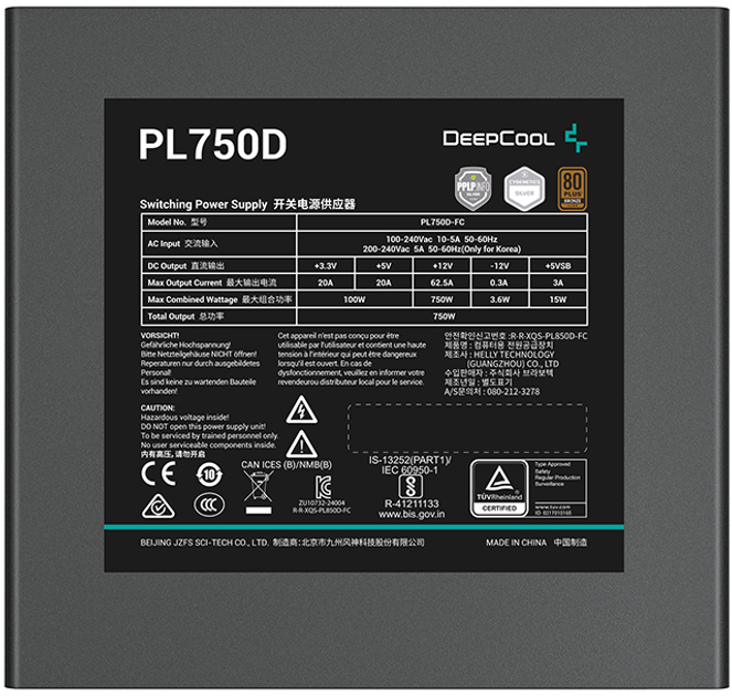 Блок живлення DeepCool PL750D 750W Black (R-PL750D-FC0B-EU-V2) - зображення 3
