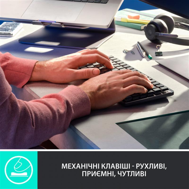 Клавіатура бездротова Logitech MX Mechanical Mini Minimalist Graphite (920-010780) - зображення 4