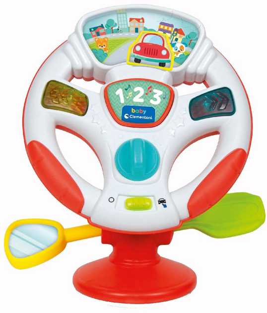 Розвиваюча іграшка Clementoni Baby Turn And Drive Activity Wheel Електронне розмовляюче кермо (8005125178995) - зображення 3