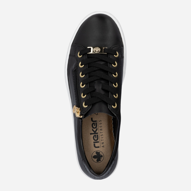 Sneakersy damskie skórzane RIEKER L59L1-01 36 (3.5UK) 24 cm Czarne (4060596720061) - obraz 9