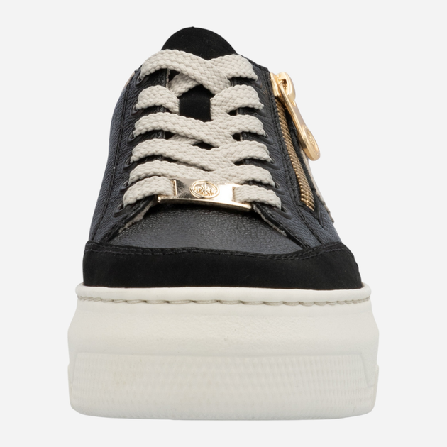 Sneakersy damskie skórzane RIEKER M1912-00 37 (4UK) 24.5 cm Czarne (4061811685226) - obraz 6
