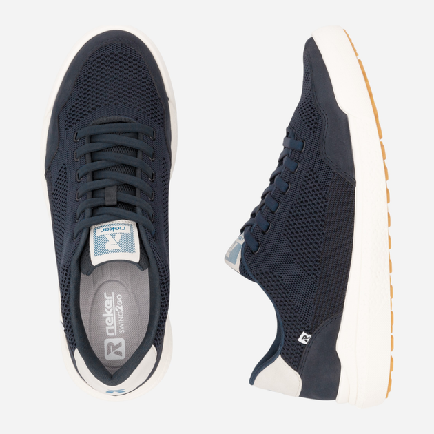 Sneakersy męskie z siatki RIEKER U1104-14 45 (10.5UK) 30 cm Ciemnogranatowe (4061811650453) - obraz 8