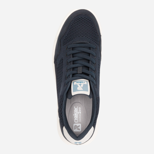 Sneakersy męskie z siatki RIEKER U1104-14 45 (10.5UK) 30 cm Ciemnogranatowe (4061811650453) - obraz 9