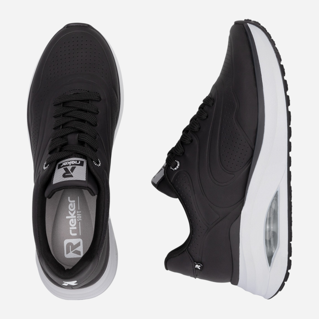 Sneakersy damskie na platformie RIEKER W2700-00 40 (6.5UK) 26.4 cm Czarne (4061811651528) - obraz 8