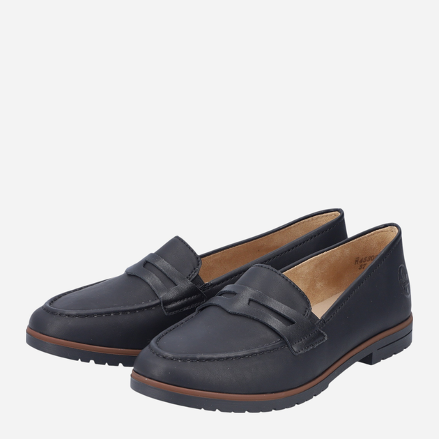 Loafersy damskie skórzane RIEKER 45300-00 38 (5UK) 25 cm Czarne (4061811826629) - obraz 3