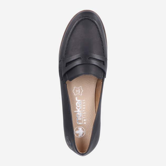 Loafersy damskie skórzane RIEKER 45300-00 38 (5UK) 25 cm Czarne (4061811826629) - obraz 9