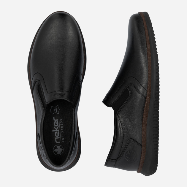 Buty wsuwane męskie skórzane RIEKER 10450-00 45 (10.5UK) 30 cm Czarne (4061811220861) - obraz 8