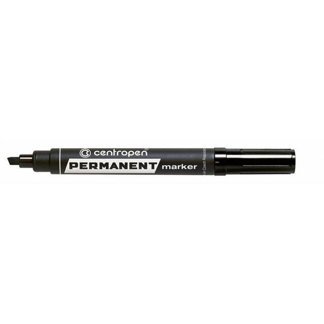 Маркер Centropen Permanent 8576 1-4,6 мм, chisel tip, black (8576/01) - Фото 1 Маркер Centropen Permanent 8576 1-4,6 мм, chisel tip, black (8576/01) - зображення 1