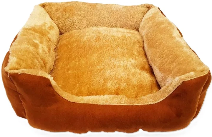 Legowisko Unizoo dla psa i kota prostokątne brązowe 50 x 40 x 12 cm (5904119421198) - obraz 3