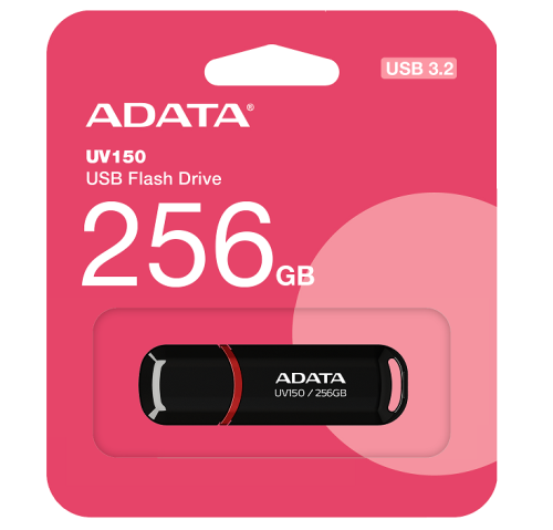 Флеш накопитель USB 256Gb ADATA UV150, Black, USB 3.2 Gen 1, до 100 МБ/с (AUV150-256G-RBK) - изображение 2