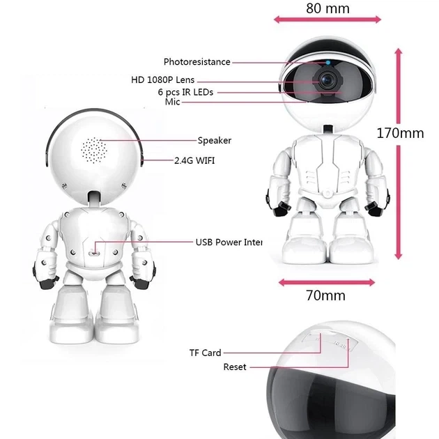 Цифровая поворотная Wi-Fi видеоняня Robot 2mp FullHD - изображение 7