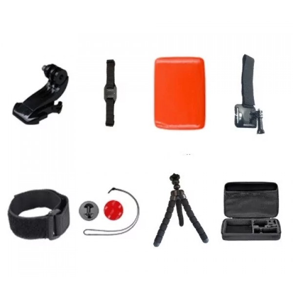 Набор креплений и аксессуаров для экшн камер GoPro, Xiaomi, Eken, Sjcam и другие 21 предмет с кейсом для переноски (D-2019091453) - изображение 4