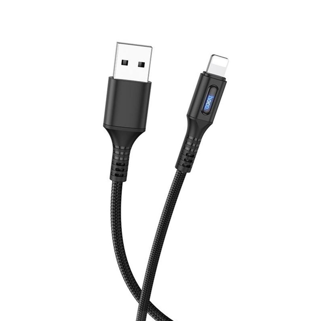 Кабель для зарядки телефону Lightning Apple iPhone HOCO Admirable U79 100см |2.4A| Чорний - зображення 3