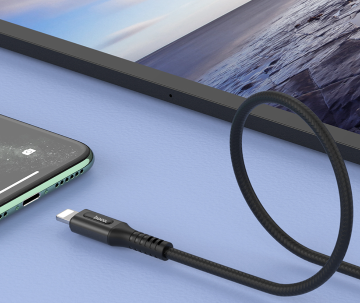 Кабель для зарядки телефону Lightning Apple iPhone HOCO Admirable U79 100см |2.4A| Чорний - зображення 4